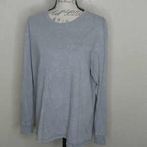 Soft Washed Long Sleeve Vintage Shirt Gray Size L